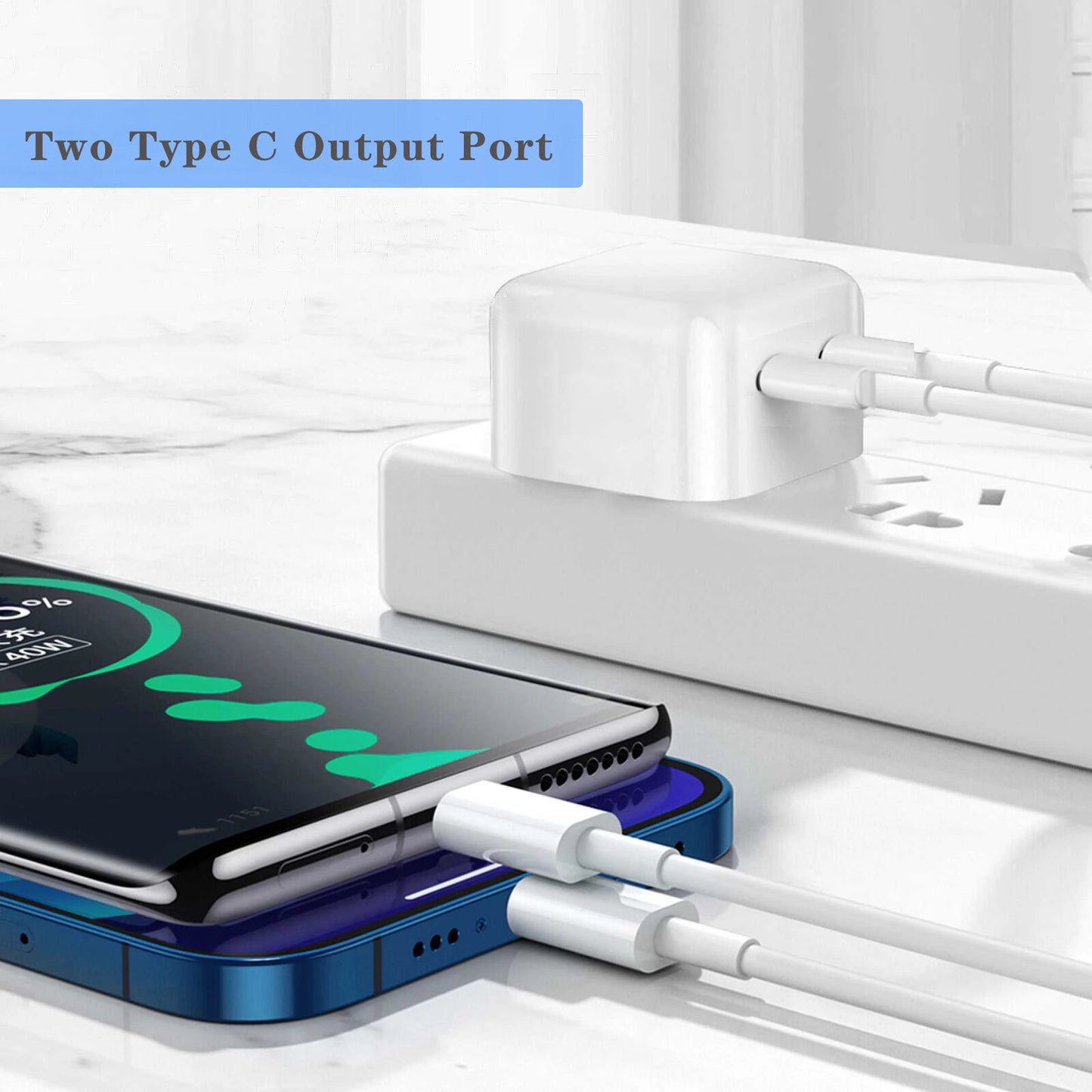 35W Dual USB-C Port Power Adapter for Apple