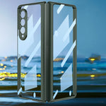Load image into Gallery viewer, Front Tempered Glass Transparent Case for Samsung galaxy Z Fold 3 4 Cover Plating Frame Hard Clear S Pen Slot Holder Back Case
