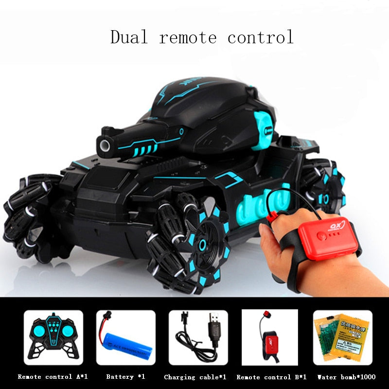 2.4G RC Car Toy 4WD Water Bomb Tank RC Toy Shooting Competitive Gesture Controlled Tank Remote Control Drift Car Kids Boy Toys