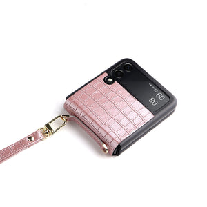 Luxury PU Leather Lanyard Phone Cases For Samsung Galaxy Z Flip 4