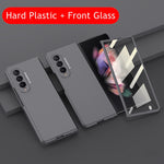 Load image into Gallery viewer, Front Tempered Glass Transparent Case for Samsung galaxy Z Fold 3 4 Cover Plating Frame Hard Clear S Pen Slot Holder Back Case
