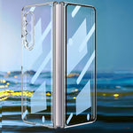 Load image into Gallery viewer, Front Tempered Glass Transparent Case for Samsung galaxy Z Fold 3 4 Cover Plating Frame Hard Clear S Pen Slot Holder Back Case
