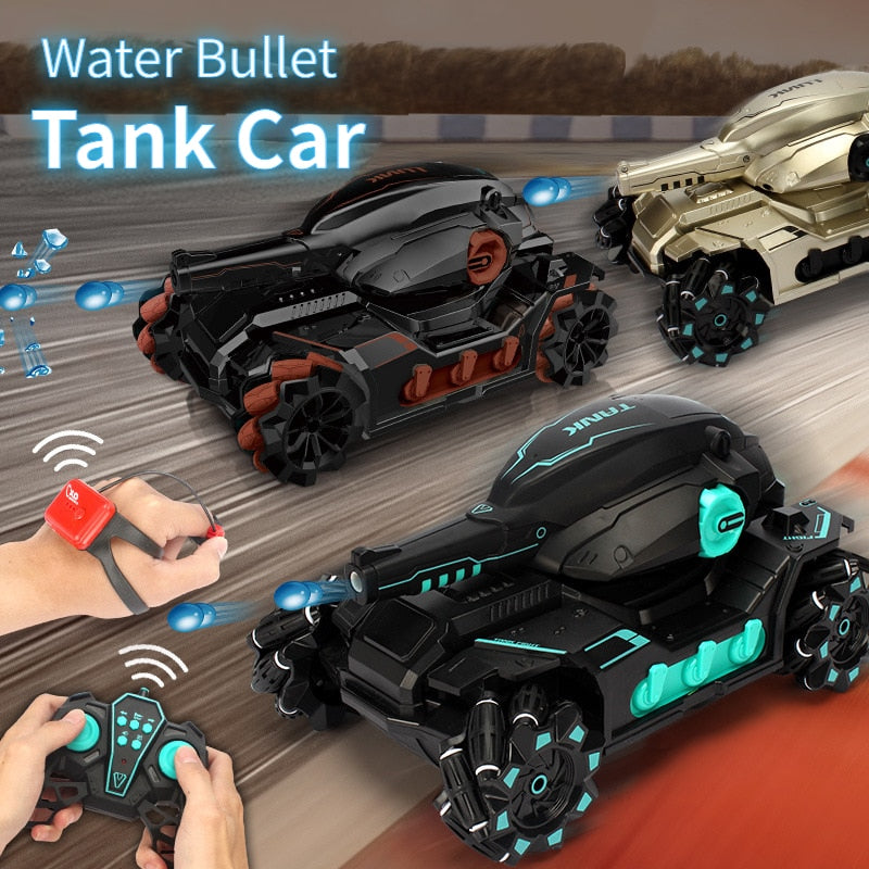 2.4G RC Car Toy 4WD Water Bomb Tank RC Toy Shooting Competitive Gesture Controlled Tank Remote Control Drift Car Kids Boy Toys