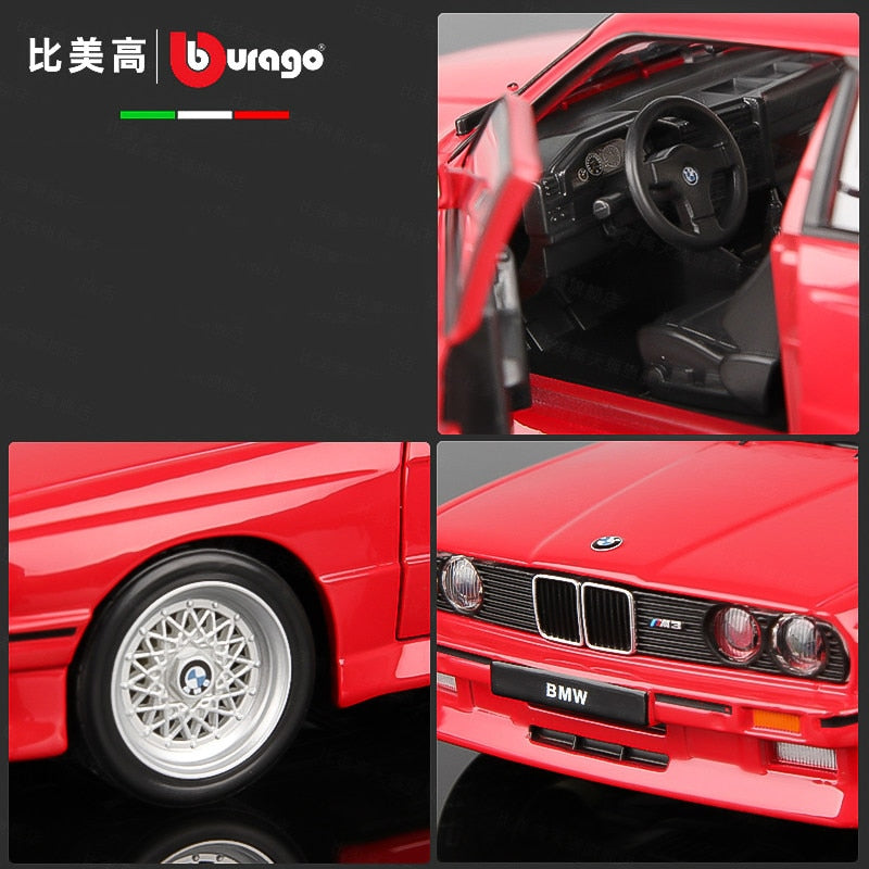 Bburago 1:24 BMW M3 E30 1988 Supercar Alloy Car Diecasts & Toy Vehicles Car Model Miniature Scale Model Car Toy For Children