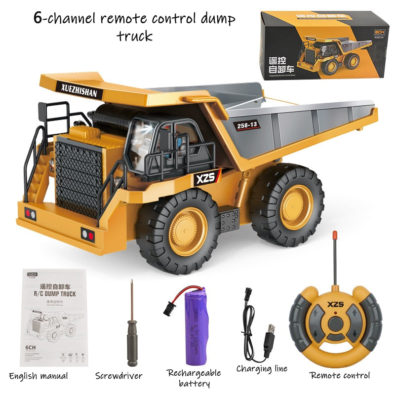 1: 20 Large Alloy Remote Control Excavator 11 Channel Crawler Excavator Children Boy Competition Engineering Vehicle Model Toy