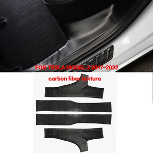 LUCKEASY For Tesla Model 3 Invisible Car Door Sill Anti Kick Pad Protection Side Edge Film Model3 2017-2022 Protector Stickers