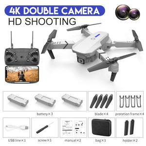 2022 New Quadcopter E88 Pro WIFI FPV Drone With Wide Angle HD 4K 1080P Camera Height Hold RC Foldable Quadcopter Dron Gift Toy