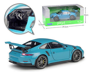 WELLY 1:24 Scale Diecast Simulator Car Porsche 911 GT3 RS Model Car Alloy Sports Car Metal Toy Racing Car Toy For Kids Gift