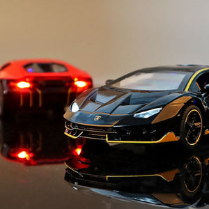 1/32 Scale LP770-4 Diecast Car Model Cars Zinc Alloy Diecast Car Model Autos Toys Gift for Boys Pull Back Light Music Car Kids