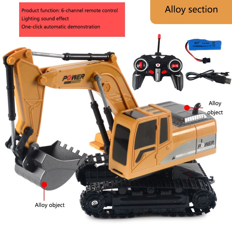 1: 20 Large Alloy Remote Control Excavator 11 Channel Crawler Excavator Children Boy Competition Engineering Vehicle Model Toy