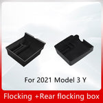 Load image into Gallery viewer, TEFUN For Tesla Model 3 Y 2021 2022 Storage Box Car Central Armrest Flocking/ABS Storage Box Organizer Model 3 2021 Accessories
