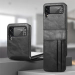 Load image into Gallery viewer, Card Holder Wallet Leather Case for Samsung Galaxy Z Flip 3 Flip4 5G Flip 4 Flip3 Anti-Slip Matte Feeling Plain Phone Cover

