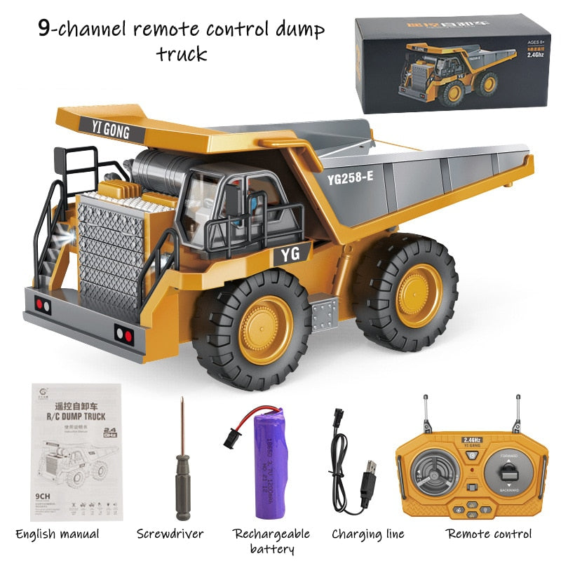 1: 20 Large Alloy Remote Control Excavator 11 Channel Crawler Excavator Children Boy Competition Engineering Vehicle Model Toy