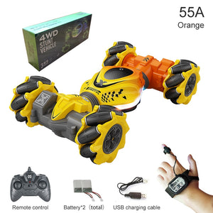 2022 Newest 4WD RC Stunt Car 2.4G Radio Remote Control Cars RC Watch Gesture Sensor Rotation Gift Electronic Toy for Kids Boy