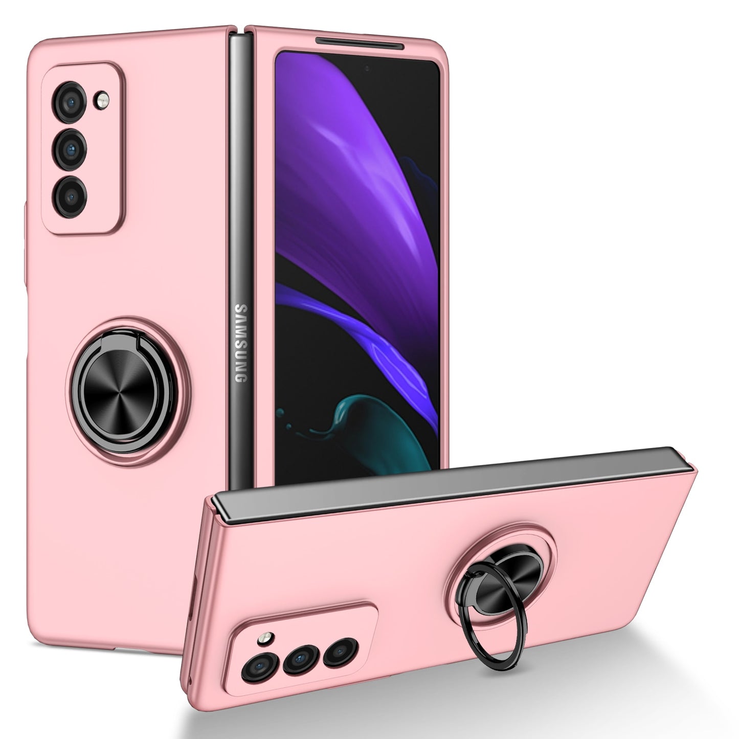 Non-Slip Kickstand Ring Case for Samsung Galaxy Z Fold2 5G Fold 4 Fold4 Fold 2 3 Fold3 Anti-falling Protective Cover Coque