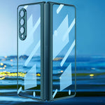 Load image into Gallery viewer, Front Tempered Glass Transparent Case for Samsung galaxy Z Fold 3 4 Cover Plating Frame Hard Clear S Pen Slot Holder Back Case
