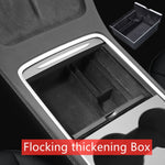 Load image into Gallery viewer, TEFUN For Tesla Model 3 Y 2021 2022 Storage Box Car Central Armrest Flocking/ABS Storage Box Organizer Model 3 2021 Accessories
