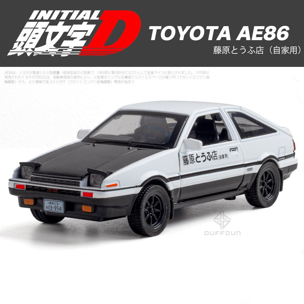 1/32 Toyota Initial D AE86 Alloy Car Models Toys Metal Diecast Initial D Exquisite Workmanship Car With Pull Back Gifts For Boys