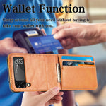Load image into Gallery viewer, Card Holder Wallet Leather Case for Samsung Galaxy Z Flip 3 Flip4 5G Flip 4 Flip3 Anti-Slip Matte Feeling Plain Phone Cover

