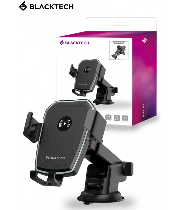 BLACKTECH 10W Gravity 2in1 Wireless Charger Car Holder