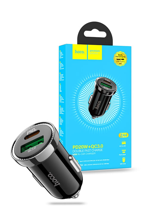 Hoco USB-C USB-A QC3.0 PD20W Car Charger