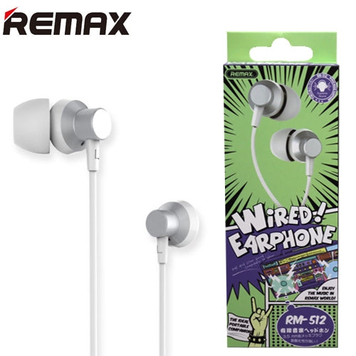 REMAX RM-512 3.5mm Wired Heavy Bass In-ear Headphones Built-In Mic