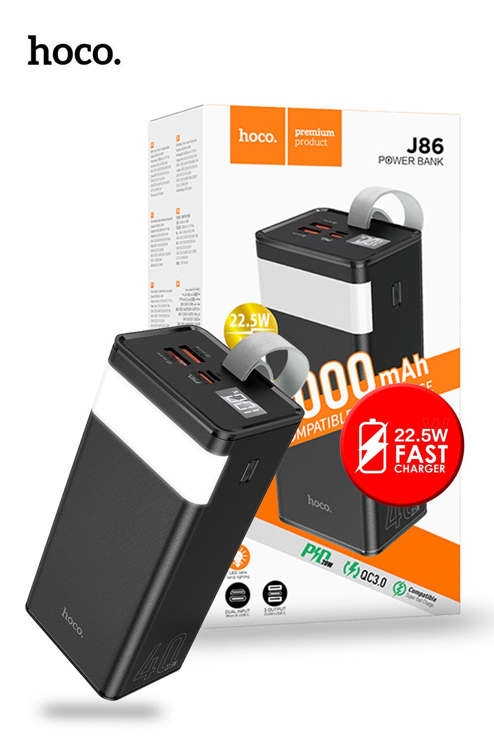 Hoco J86 40000mAh 22.5W Powermaster Power Bank