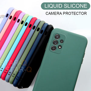 Liquid Silicone Phone Case For Samsung Galaxy A52 A72 A32 4G 5G Original Back Cover Cases