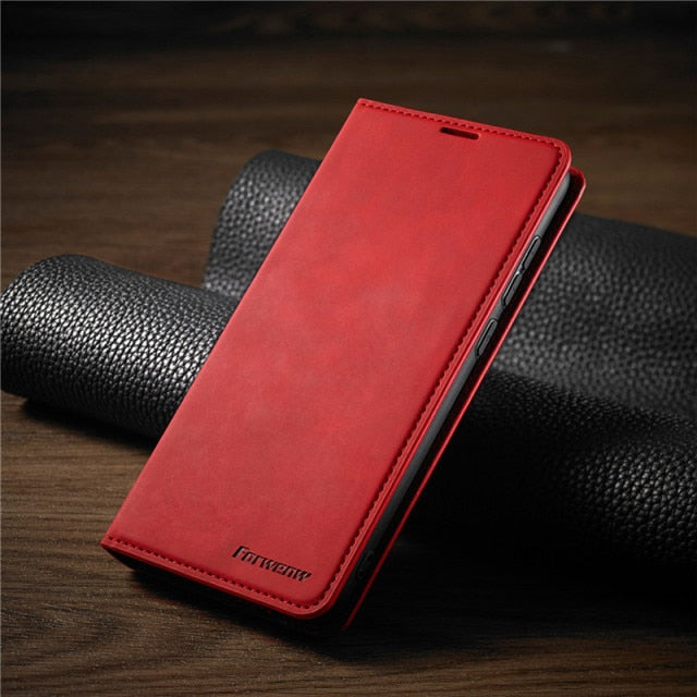 Leather Flip Case For Xiaomi Poco X3 M3 F3 11i 10T Lite Redmi Note 10 9 S 9A 9C 9T  8 7 Pro Max Wallet Cards Stand Phone Cover