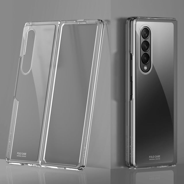 For Samsung Galaxy Z Fold 2/3 5G Case Phantom Plating Clear Transparent PC Hard Back Cover Capa for Samsung Z Fold3