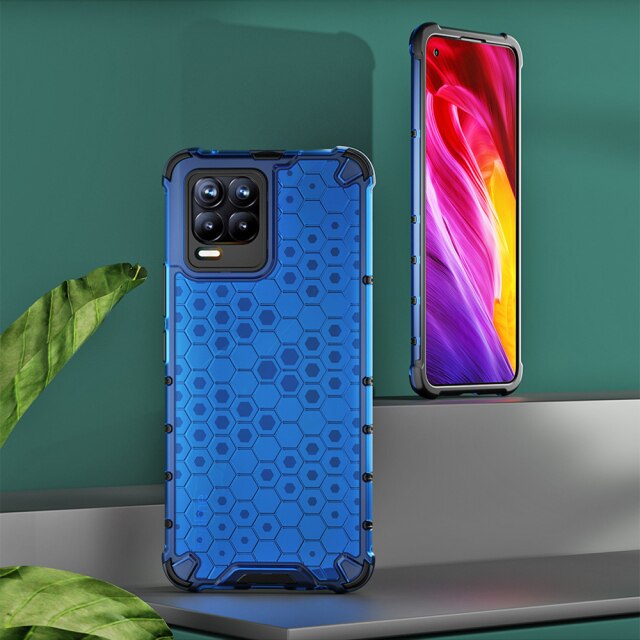 KEYSION Shockproof Case for Realme 8 5G 8 Pro 7 GT Neo Q3 C20 C17 C15 C11 Honeycomb Phone Cover