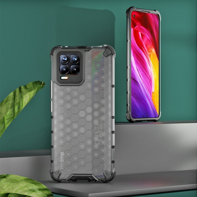 KEYSION Shockproof Case for Realme 8 5G 8 Pro 7 GT Neo Q3 C20 C17 C15 C11 Honeycomb Phone Cover