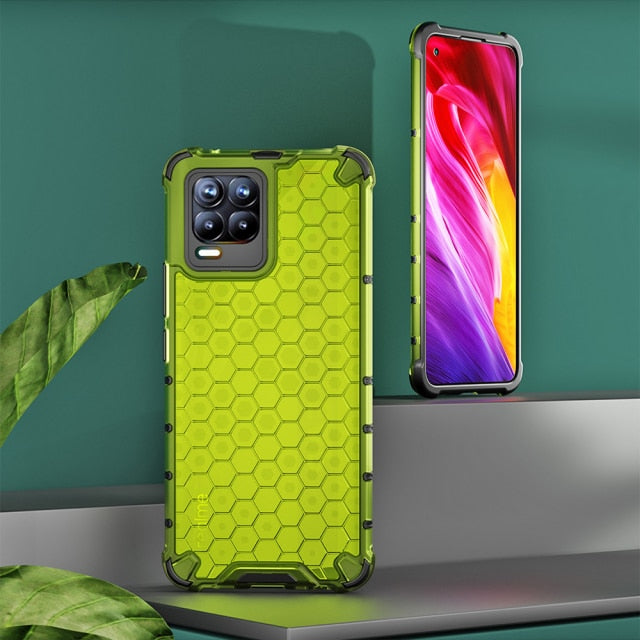 KEYSION Shockproof Case for Realme 8 5G 8 Pro 7 GT Neo Q3 C20 C17 C15 C11 Honeycomb Phone Cover