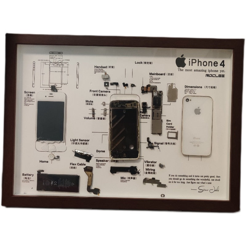 Mobile Phone Accessories Disassembly Photo Frame For iPhone Parts A3A4 Collection Display Frame Christmas Gift