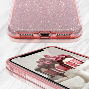 For Samsung Galaxy S23 Ultra Rose Gold Glitter Case Rugged Back Cover for  Women 