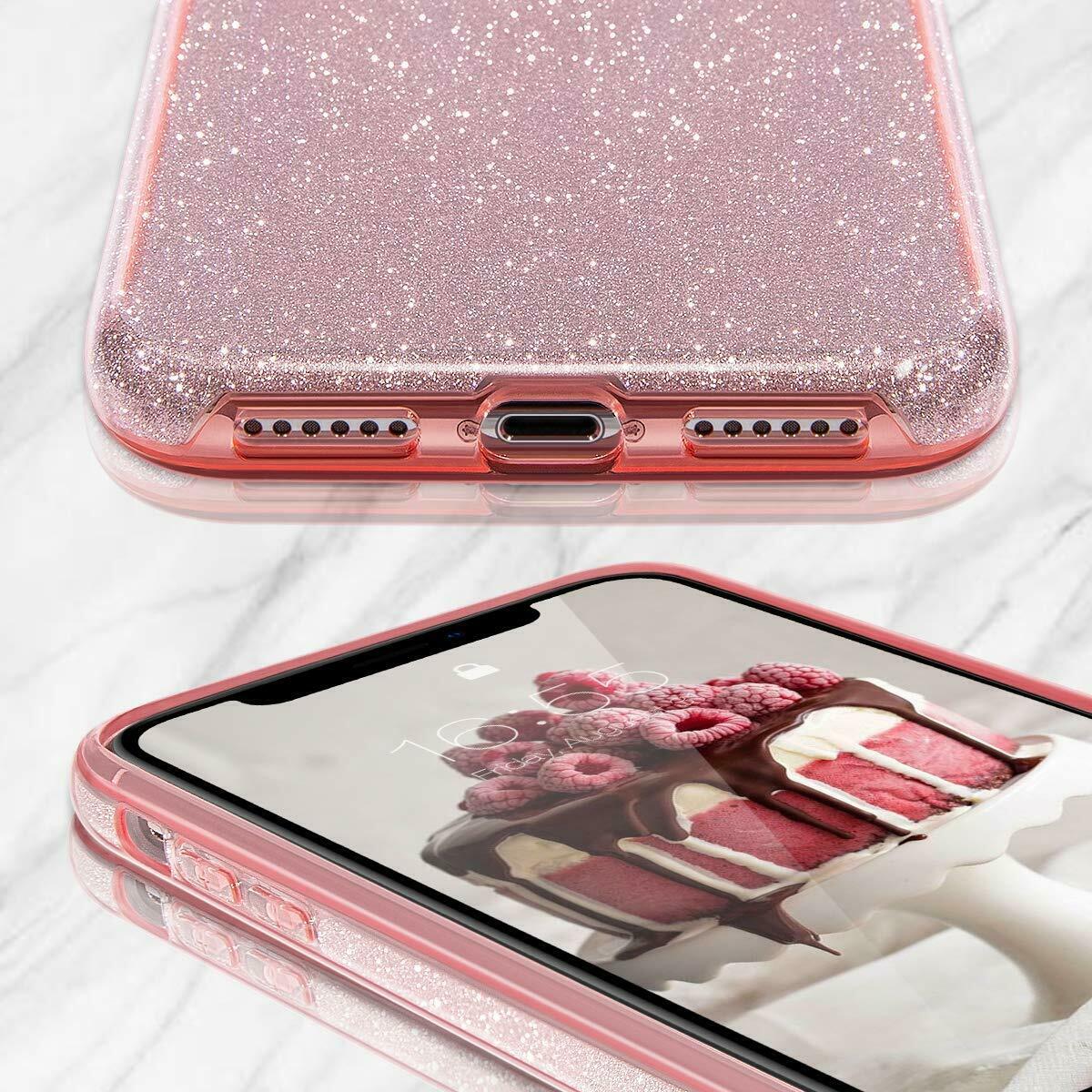 iPhone Ultra Slim 3 Layer Hybrid Back Cover Sparkle Shinning Protective Bumper Bling Glitter Case