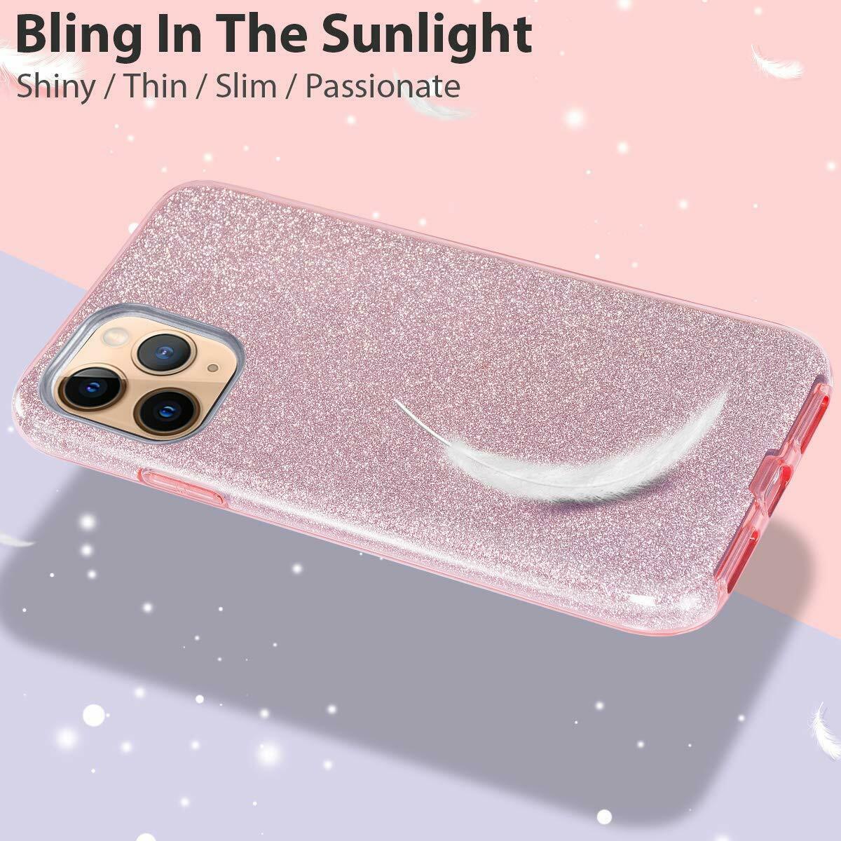 iPhone Ultra Slim 3 Layer Hybrid Back Cover Sparkle Shinning Protective Bumper Bling Glitter Case