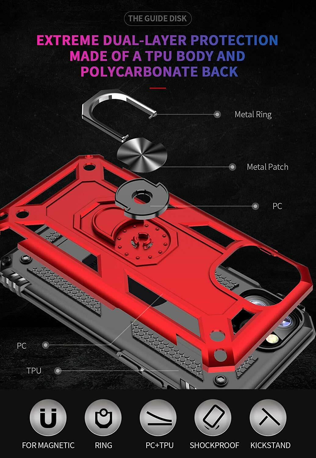 Samsung Galaxy S Series Dual Layer Heavy Duty Shockproof Magnetic iRing Case Cover