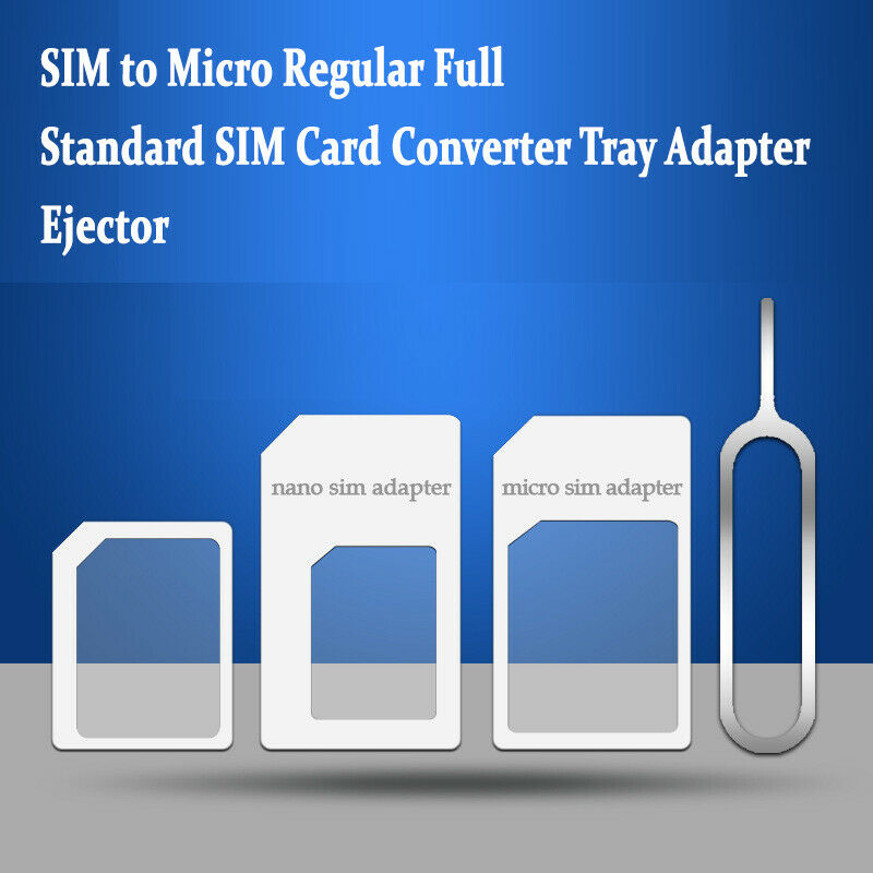 Phone Nano SIM Convert Card to Micro Stander Full SIM Card Tray Adapter Holder with + Eject Pin