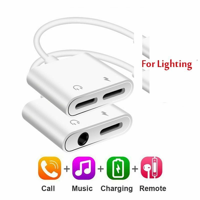 Lightning 2 in1 Adapter For Audio & Call with Charging