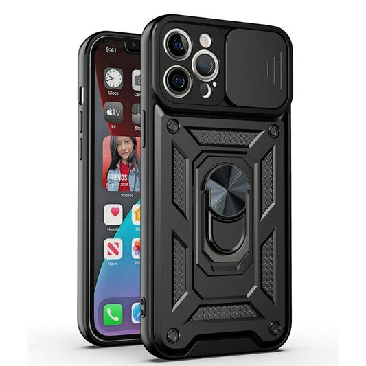 iPhone Dual Layer Heavy Duty Shockproof Magnetic iRing Camshield Camera Protective Case Cover