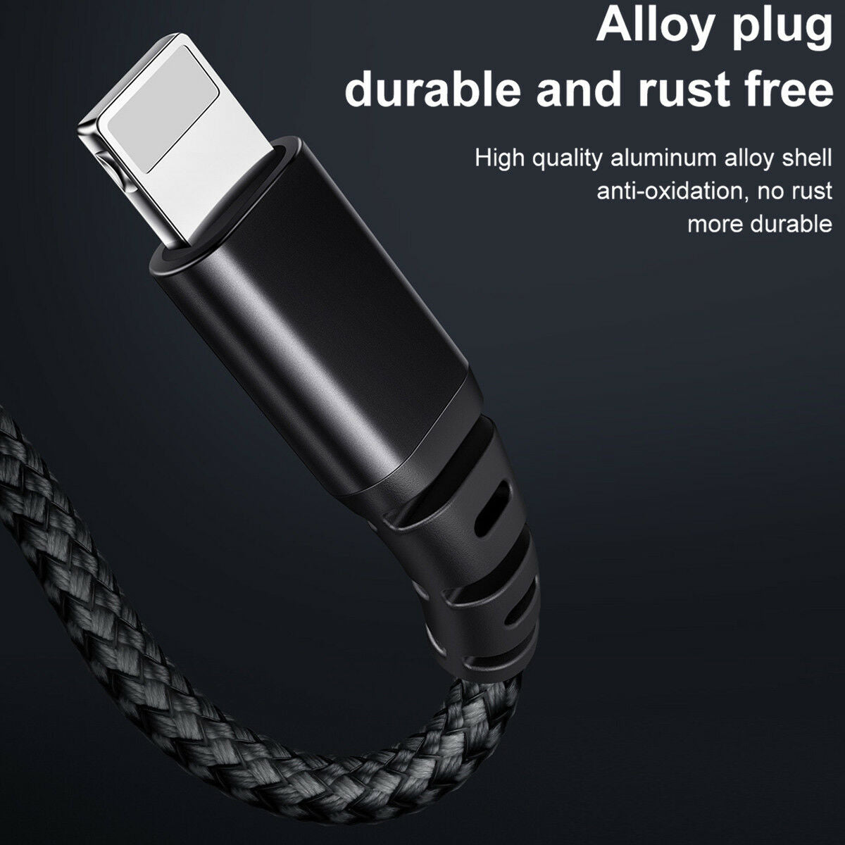 Premium Strong Metal Braided Lightning to USB Cable