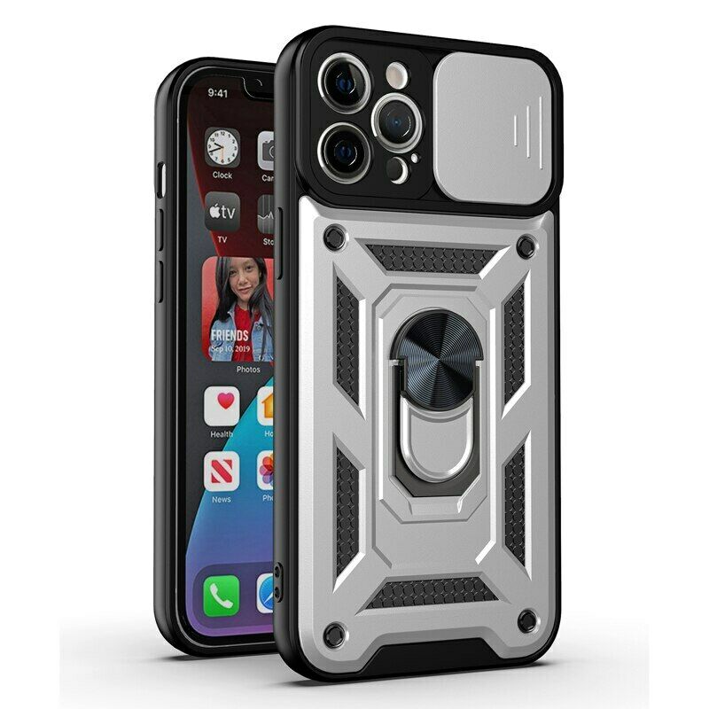 iPhone Dual Layer Heavy Duty Shockproof Magnetic iRing Camshield Camera Protective Case Cover