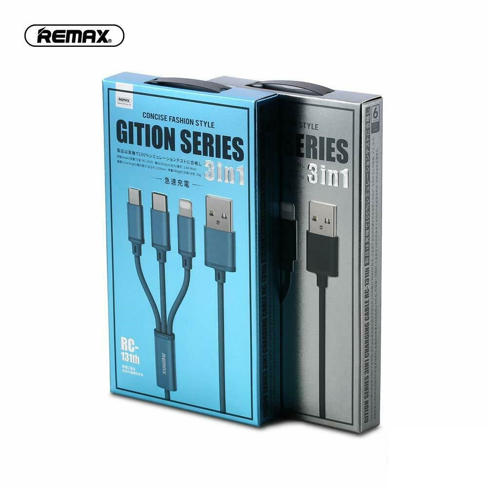 REMAX RC-131th 3 in 1 Charging Data Cable iPhone Samsung