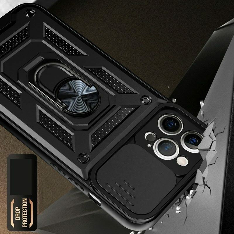 iPhone Dual Layer Heavy Duty Shockproof Magnetic iRing Camshield Camera Protective Case Cover