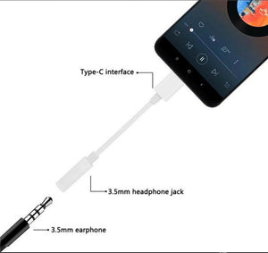 Type C to 3.5mm Headphones Jack Adapter