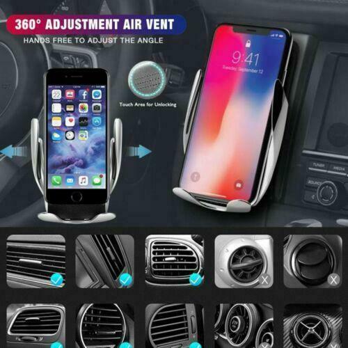 S5 Wireless Fast Charging Car Charger Auto Clamping Car Holder Mount for iPhone Samsung